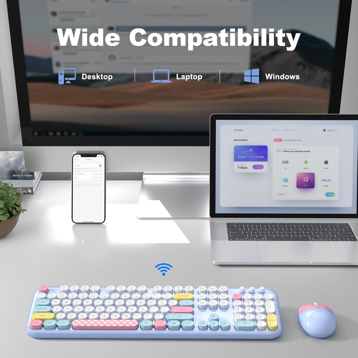 Wireless Keyboard & Mouse Combo with Silent Click