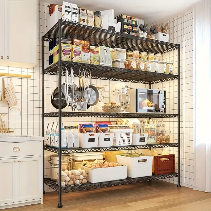 Adjustable Multi-Tier Wire Storage Shelving Rack