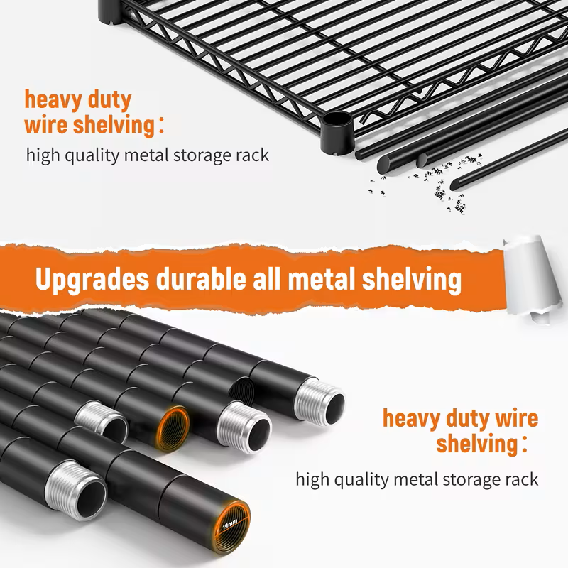 Adjustable Multi-Tier Wire Storage Shelving Rack