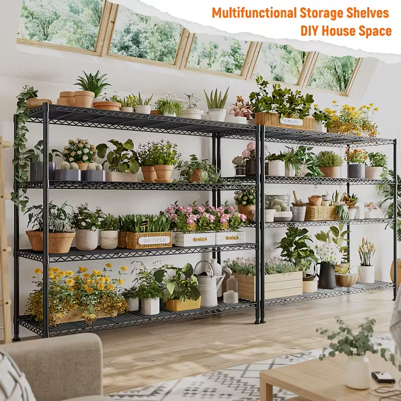 Adjustable Multi-Tier Wire Storage Shelving Rack