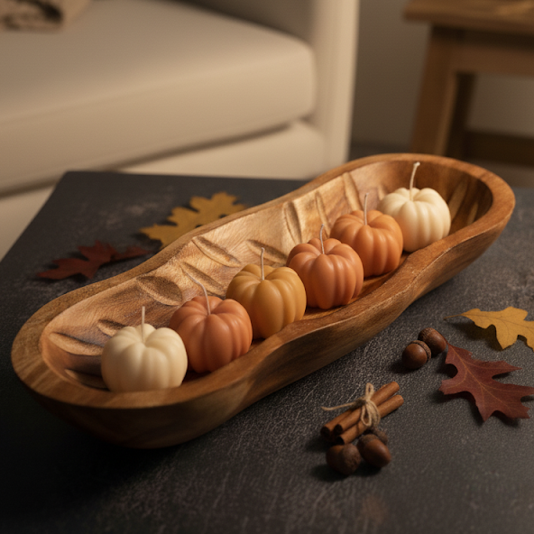 Pumpkin Candle - Rustic Autumn Candle