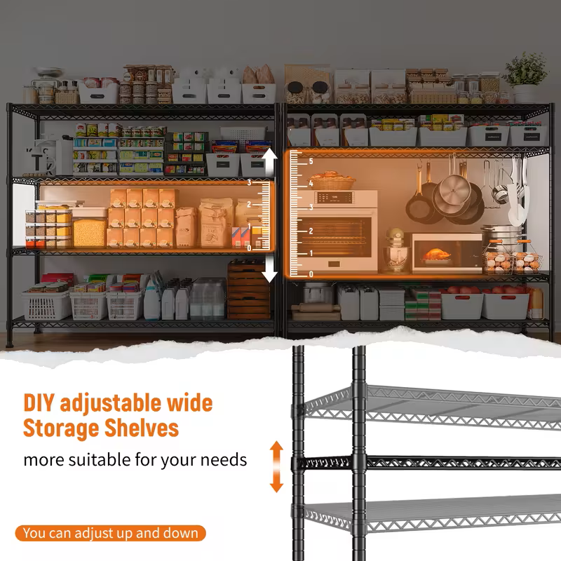 Adjustable Multi-Tier Wire Storage Shelving Rack