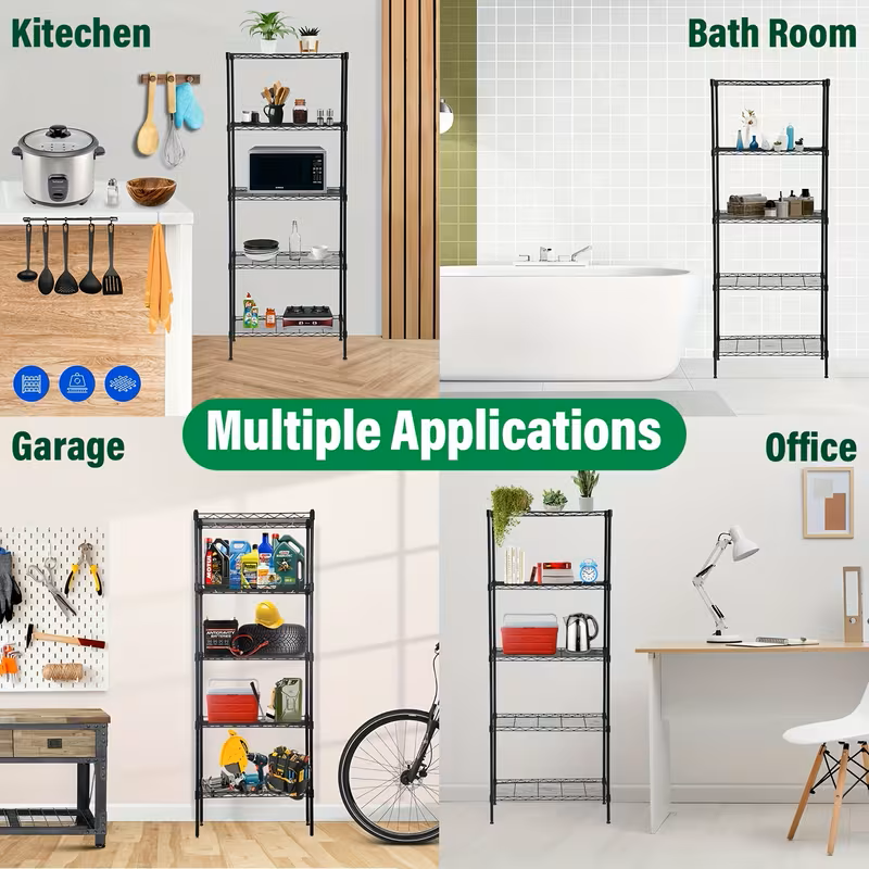 Adjustable Multi-Tier Wire Storage Shelving Rack