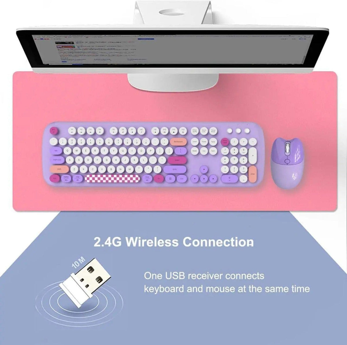 Wireless Keyboard & Mouse Combo with Silent Click