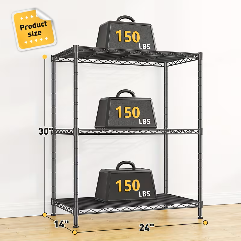 Adjustable Multi-Tier Wire Storage Shelving Rack