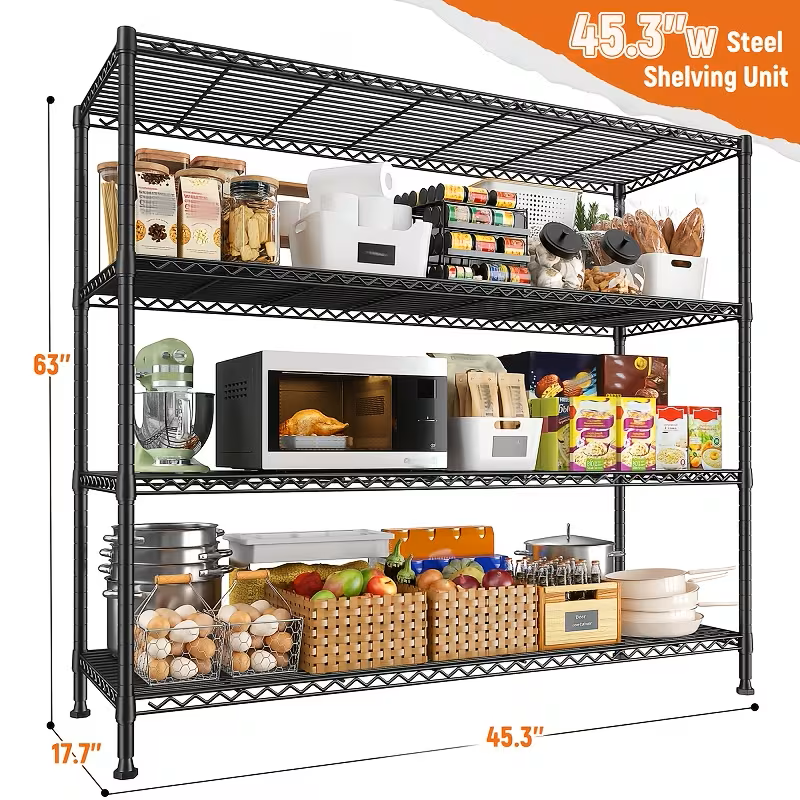 Adjustable Multi-Tier Wire Storage Shelving Rack