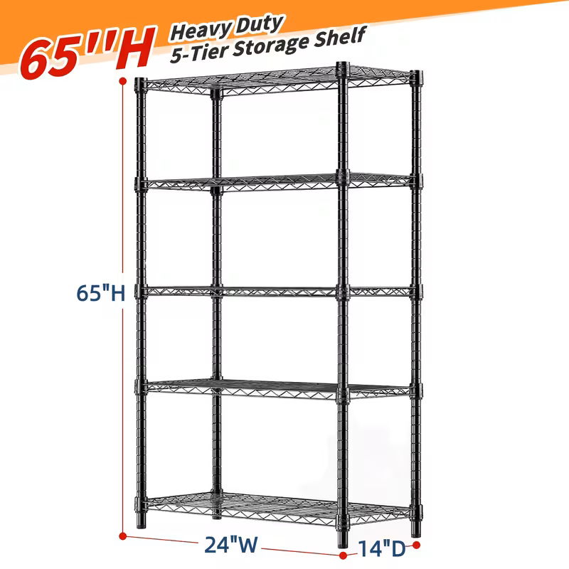 Adjustable Multi-Tier Wire Storage Shelving Rack