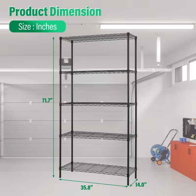 Adjustable Multi-Tier Wire Storage Shelving Rack
