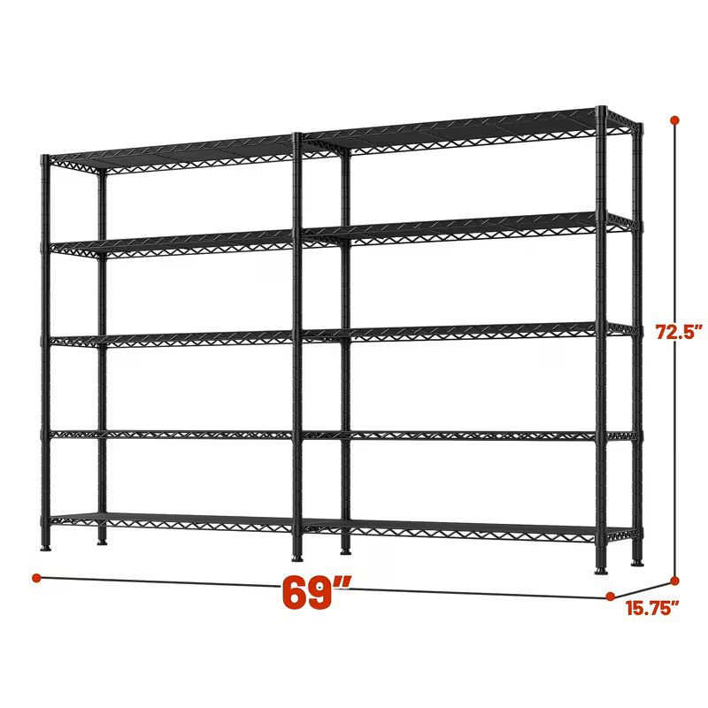 Adjustable Multi-Tier Wire Storage Shelving Rack