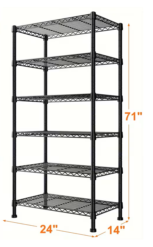 Adjustable Multi-Tier Wire Storage Shelving Rack