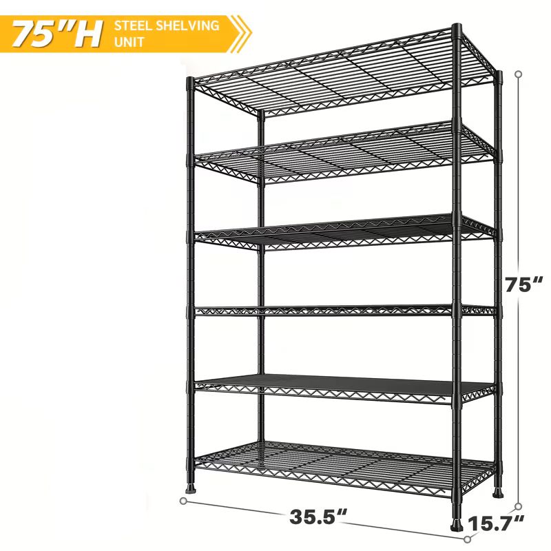 Adjustable Multi-Tier Wire Storage Shelving Rack