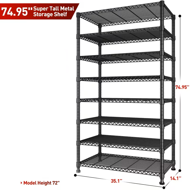 Adjustable Multi-Tier Wire Storage Shelving Rack