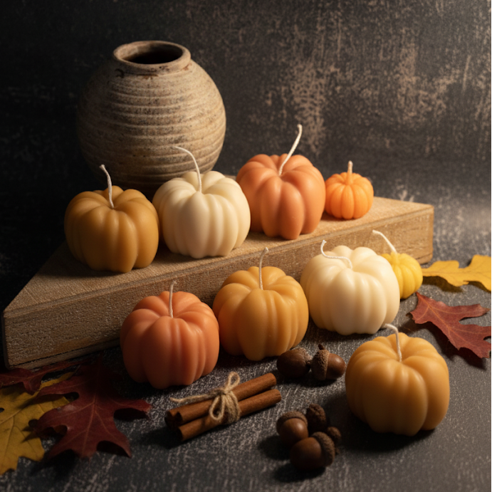 Pumpkin Candle - Rustic Autumn Candle