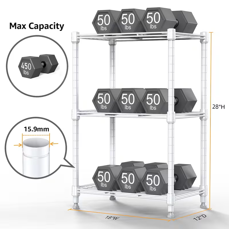 Adjustable Multi-Tier Wire Storage Shelving Rack