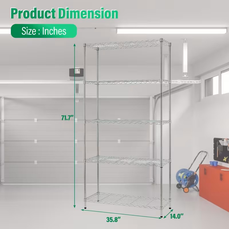 Adjustable Multi-Tier Wire Storage Shelving Rack