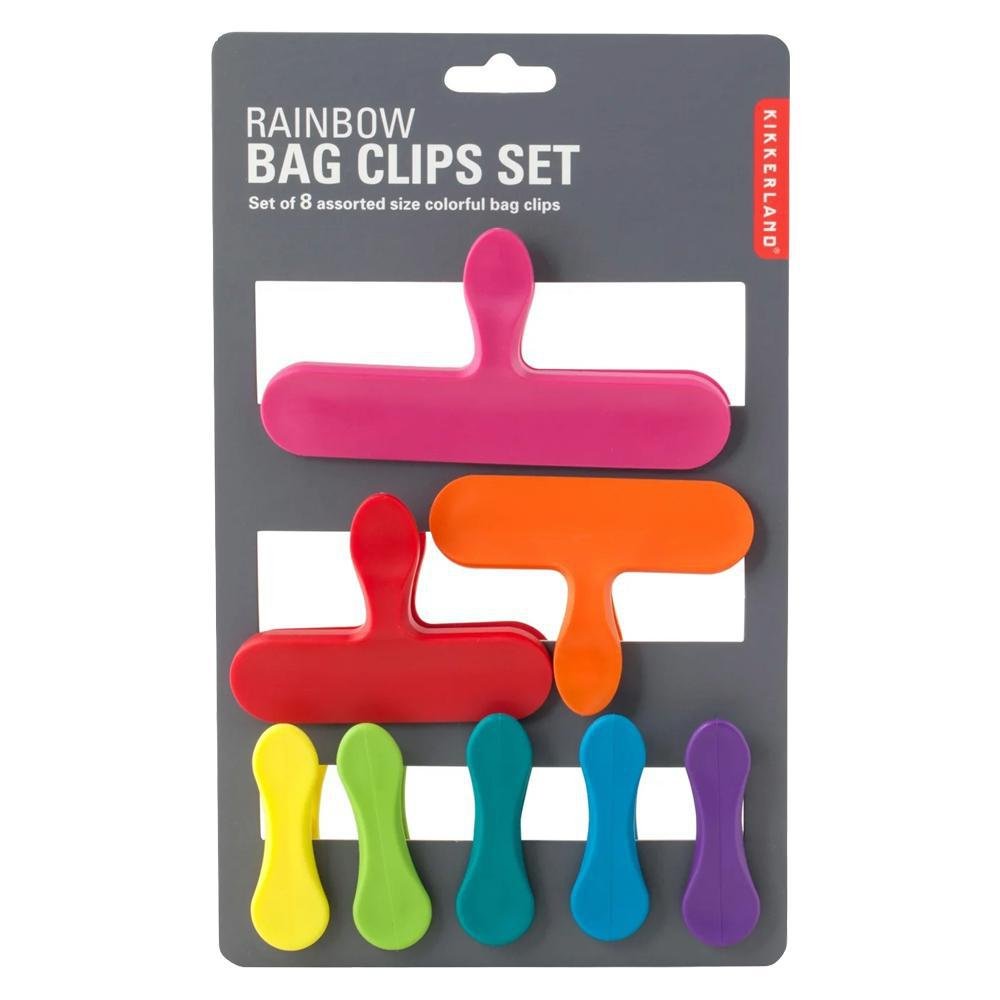 Kikkerland Rainbow Bag Clips, 9-Count